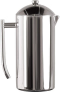 Frieling French Press Coffee Maker - 17 oz, Polished Stainless Steel - Double-Wall Insulated French Press & Cold Brew Pitcher for Camping & Travel - Manual Non-Plastic Coffee Maker