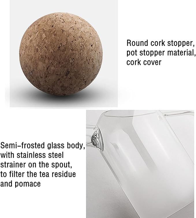 Water Pitcher Simple and Solid Color Frosted Glass Pitcher with Cork Ball Stopper Personality Cold Water Jug Teapot for Home, Office, Restaurant Iced Tea Pitcher (Size : CH)