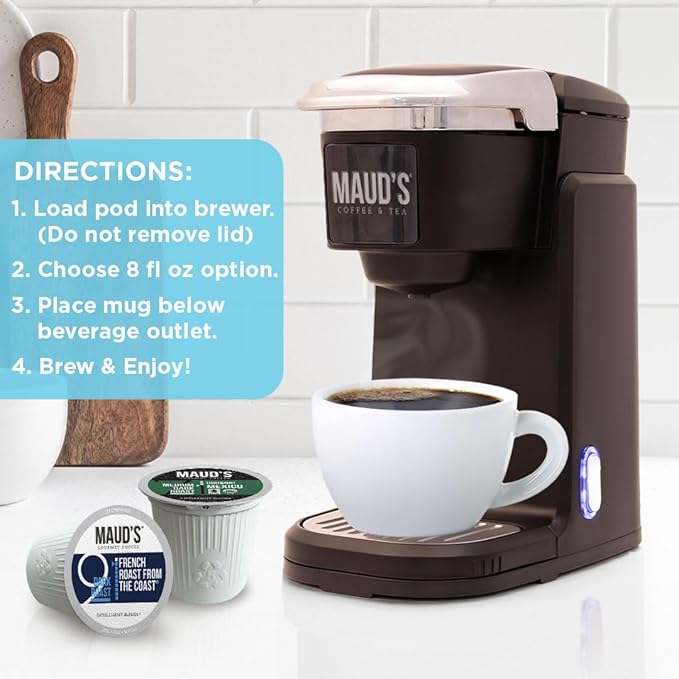 Maud's Family Pack Coffee Pods Variety Pack, 136 ct, 12 Assorted Flavors, Medium Roast Single Serve Pods – 100% Arabica Coffee, Compatible with Keurig K Cups Maker