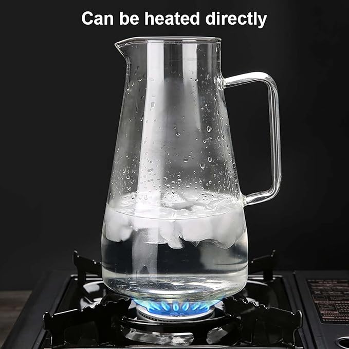 Pitcher 1.8L Glass Water Bottles Set in Transparent Pitcher Heat Resistant Lemonade Pitcher Explosion Proof Filter Carafe Teapot Water Jug