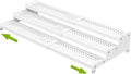 Jojocross Spice Rack Organizer for Cabinet, 3 Tier Expandable shelf, Great for Kitchen Cabinets, Cupboard,Pantry and more,Metal plate with hole (1 Pack/White,9.45" D x 12.8"~24“L x 3.56" H)