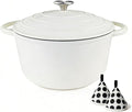 4.5 Quart Enameled Cast Iron Dutch Oven With Lid, Heavy-Duty Round Cookware Pot with Dual Handles for Sourdough Bread Baking, Braising, Soups And Stews, Used for All Stoves