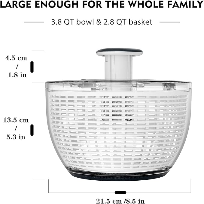 Ourokhome Vegetable Chopper Onion Cutter with Container Multifunctional Food Chopper with 2 Blades, Salad Spinner Lettuce Dryer, One-handed Easy Press Large Vegetable Dryer Salad Mixer