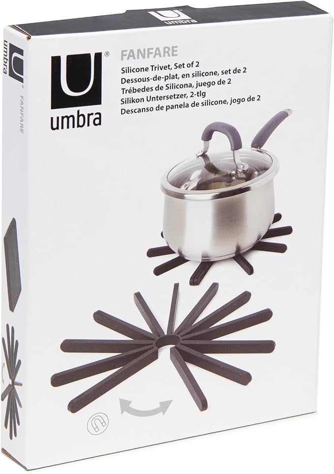 Umbra Fanfare Silicone Trivet (Set of 2), Black