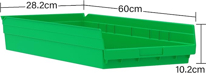Akro-Mils 30174 Plastic Shelf Bins, Heavy Duty Storage Bins for Garage, Closet, and Drawer Organization, 24-Inch x 11-Inch x 4-Inch, Clear, 6-Pack