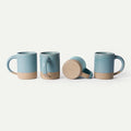 MORA Medium Mugs Set of 4, 16oz Ceramic Pottery Latte Mugs/Coffee Cups - Microwave and Dishwasher Safe - Iris