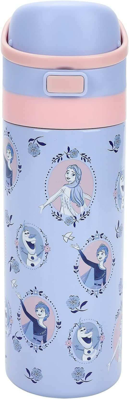 Bioworld Frozen All-Over Character Print 24 Oz Stainless Steel Water Bottle
