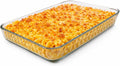 4-Piece Ums 4-Qt (16" x 11" x 2") Glass Baking Dishes for Oven, Glass Oven Pan & Tray Bakeware, Borosilicate Glass Casserole Dish Cookware, Microwave & Oven-Safe Clear Bakeware