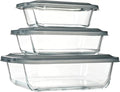 6-Piece Extra-Deep Glass Baking Dish Set with Lids, Rectangular Glass Bakeware Set, Baking Pans for Lasagna, Kitchen, Casserole Dishes for Oven, Freezer-to-Oven and Dishwasher