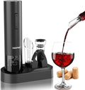 Electric Wine Opener Gift Set - Premium Wine Accessories with Wine Aerator, Vacuum Stopper, Foil Cutter and Gift Box - Ideal Valentines Gift for Wine Lovers and Special Celebrations