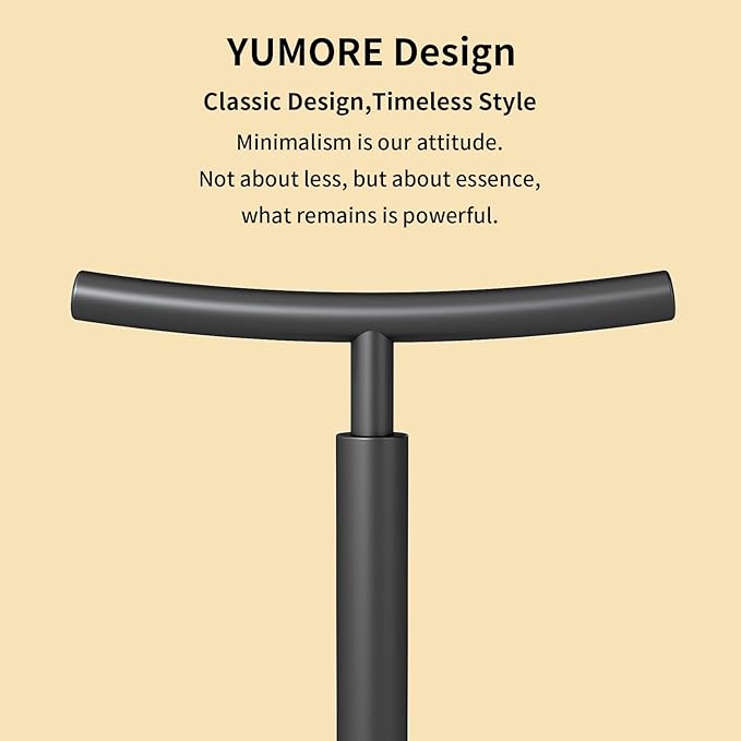 YUMORE Hand Towel Holder Stand for Bathroom & Kitchen, Freestanding T-Shape Fingertip Towel Rack with Anti-Scratch Weighted Base, Matte Black