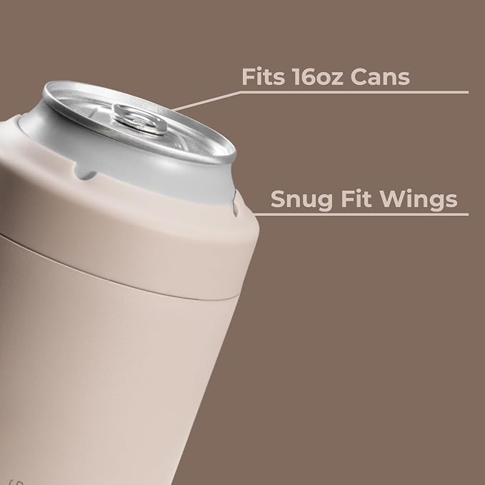 HydroJug Tall Can Cooler 16 oz, Stainless Steel Can Holder, Dune