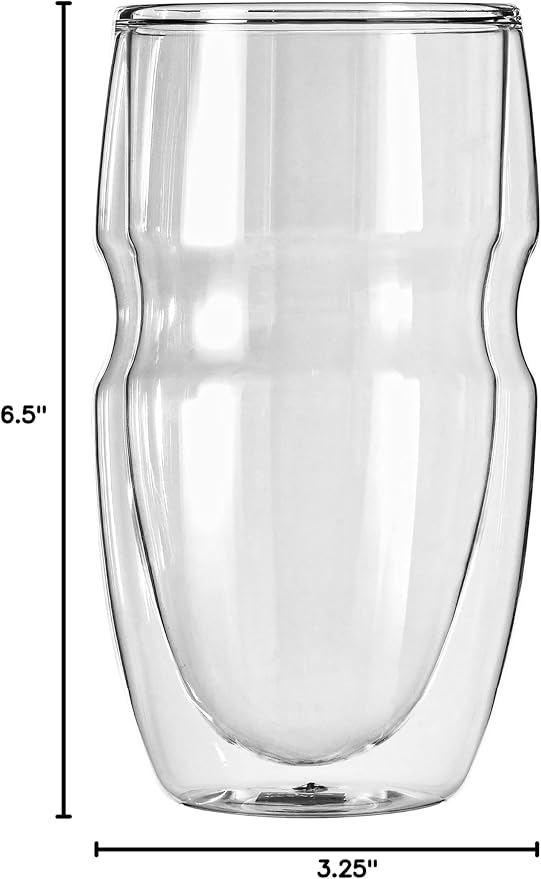 Ozeri Serafino Double Wall Insulated Iced Tea and Coffee Glasses, 16-Ounce, Set of 6