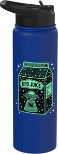 UFO Juice Retro Cat Abduction Alien Space Milk Cosmos Stainless Steel Insulated Water Bottle