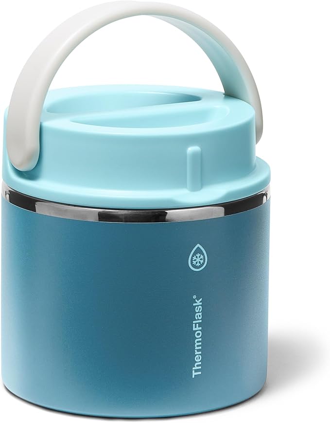 ThermoFlask Insulated Food Jar with Leakproof Lid (20 oz, Ocean Mist) - Stainless Steel Food Containers for Hot & Cold Meals, Lunch, Soup & Snacks