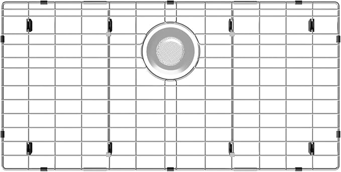 27-9/16" x 14-9/16" Sink Grid, Stainless Steel Sink Protectors for Kitchen Sink, Sink Bottom Grid, Rear Drain with Corner Radius 3/16", Sink Grids for Kitchen Sink, Sink Grid for Bottom of Sink