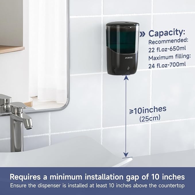 AIKE GentleAir Warm Hand Dryer& Automatic Soap Dispenser, Model AK2637 & AK1216 Black