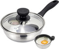 MARSKITOP Egg Poacher Pan Nonstick 2 Eggs, Poached Egg Cooker Stainless Steel Egg Poaching Pan, Poached Egg Pan PFOA Free, Poached Egg Maker