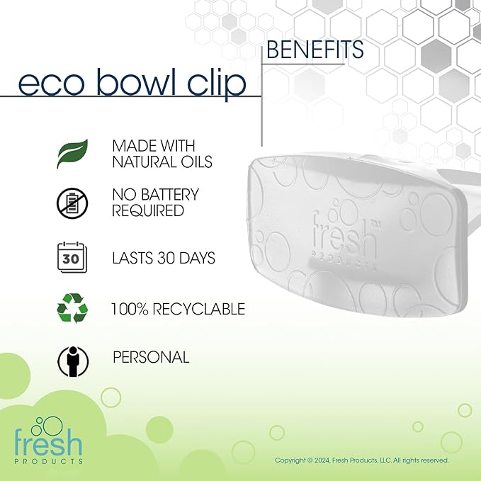 Fresh Products Eco Bowl Clip Air Freshener Versatile Design Toilet Freshener Trash Freshener Chemical Free Natural Oils Discreet Lasts 30 Days Made in the USA Honeysuckle 12 pk