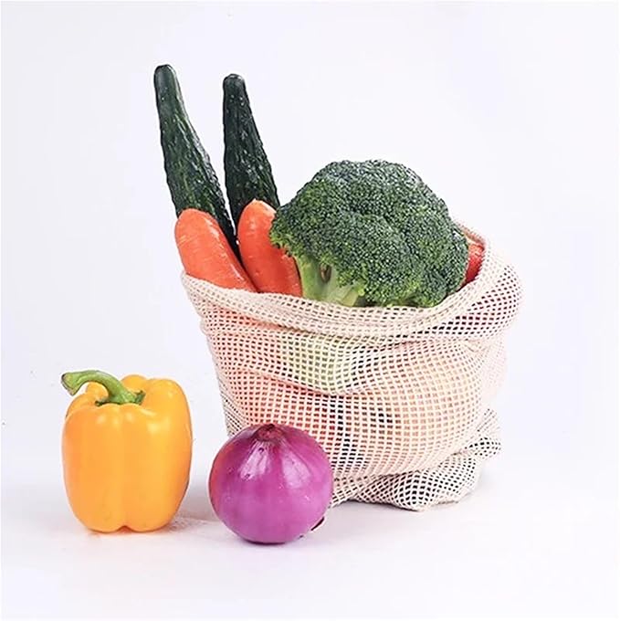 Mesh Produce Bags Reusable Produce Bags Set Eco Bag Cotton Mesh Vegetable For Fruit Storage Shopping(5S 5M 5L)