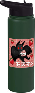 Cryptid Mothman Lover Kawaii Strawberry Milk Shake Carton Stainless Steel Insulated Water Bottle