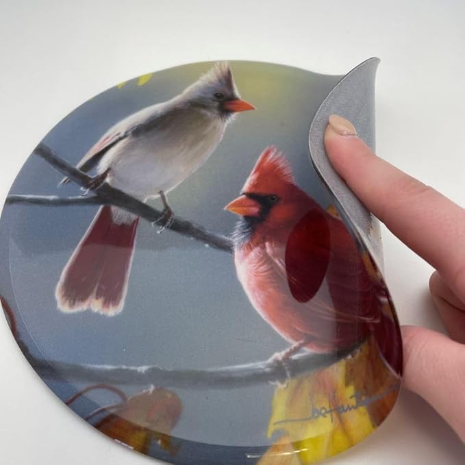 Andreas Silicone Golden Morning Cardinals 8" Non-Slip Trivet/Pot Holder/Hot Pad–100% Cotton Layer Encapsulated in Silicone–Heat Resistant to 600°F– Flexible & Dishwasher Safe– USA Made, TR-HB3242