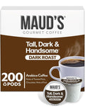 Maud's Dark Roast Coffee Pods, 200ct, Single Serve Pods – 100% Arabica Coffee, Compatible with Keurig K Cups Maker