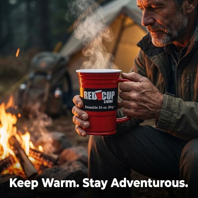 Red Cup Living 24Oz Party Mug Glass Tumbler - Reusable Unbreakable Party Cup for Hot & Cold Drinks, Summer Sale Drinkware & Spring Break Essentials