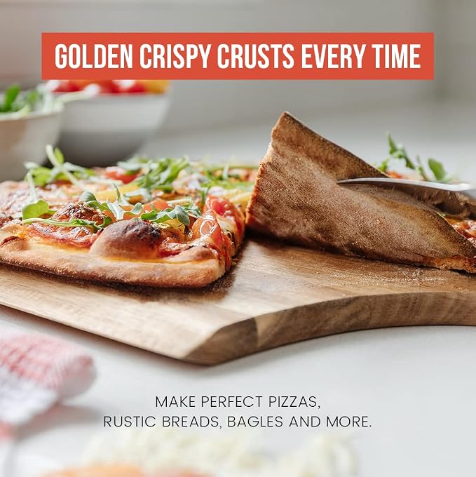 Chef Pomodoro Pizza Steel for Oven, 13x13 In, 1/4 Thick Baking Steel | Pre-seasoned Steel Baking Stone for Pizza, Bread & Pastries; Durable, Grill-safe, Easy-clean With Finger Hole Handle
