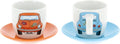 BRISA VW Collection - Volkswagen Espresso Cups Coffee-Tea-Cappuccino Set in Beetle Design (Beetle Front/100ml/3.4 fl oz) (Set of 2 (light blue, orange))