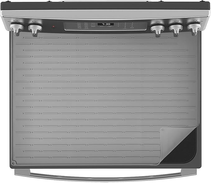 Cook's Aid Stove Top Cover for Electric Stove - Silicone Stove Mat for Glass Top Stove, Glass Cooktop Protector, Dish Mat Drying Kitchen Mat (Light Grey, 20x28 Inch)