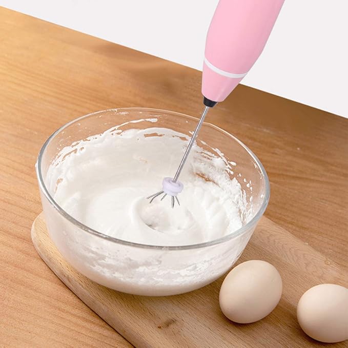 Hemoton Rechargeable Handheld Blender 2-in-1 Milk Egg Whisk Electric Stirrer Milk Foamer 3-speeds Compact Easy to Use