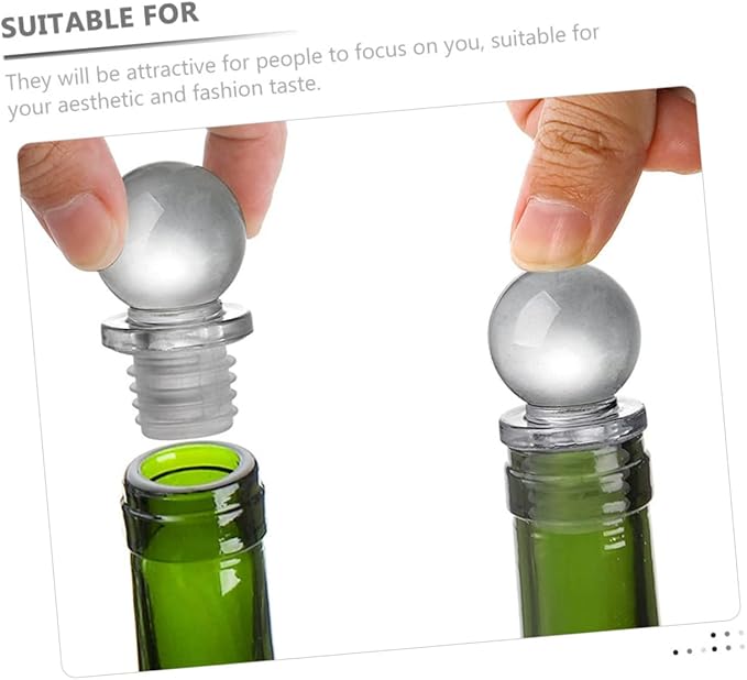 Garneck 24pcs Glass Ball Wine Bottle Stoppers Reusable Wine Savers with Airtight Seal and Beverages and Glass Design Great for Home Use