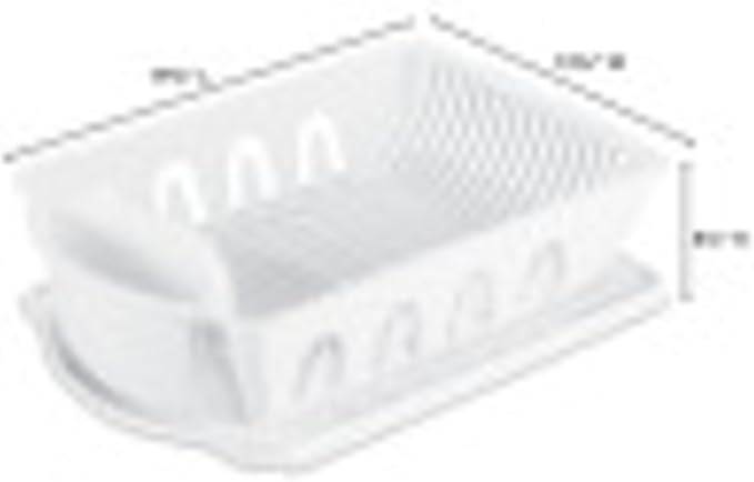 Sterilite Large 2 Piece Sink Set, with Drainboard for Drying, Holds Clean Dishes in the Kitchen such as Plates, Cups, and Silverware, White, 6-Pack