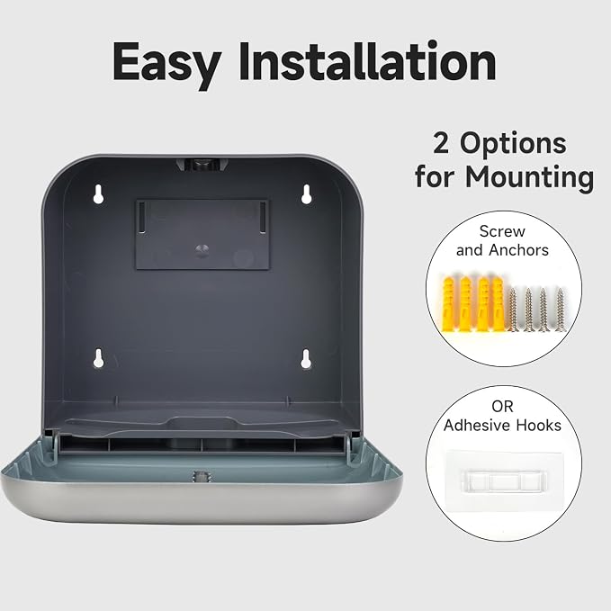 JETWELL Automatic Touch-Less Wall Mount Soap Dispenser and Multifold Paper Towel Dispenser Silver
