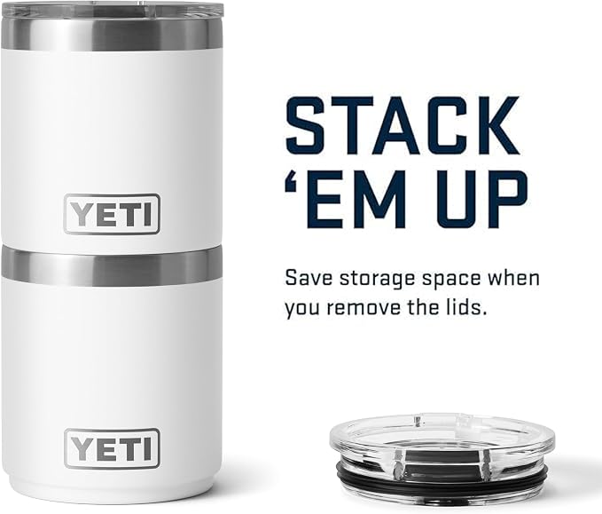 YETI Rambler 10 oz Stackable Lowball 2.0, Vacuum Insulated, Stainless Steel with MagSlider Lid, White