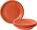 Timeworn Clay Dinner Plates, Set of 4, 10.25-Inch, Terracotta Red | Hand-Finished, Stoneware, Microwave Safe, Dishwasher Safe