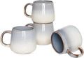 Bosmarlin Ceramic Coffee Mug Set of 4, 17 Oz, Coffee Cups with Big Handle, Microwave and Dishwasher Safe (Purple)