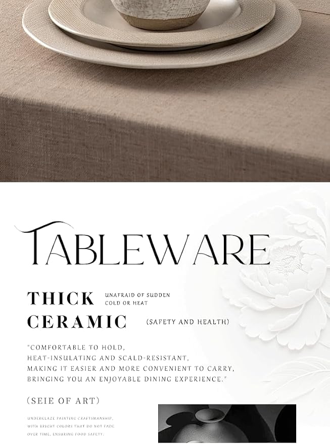 Dinnerware sets plates and bowls sets modern plates,Ceramic Dinnerware Sets,12 Pieces Porcelain Lightweight Plates,Scratch Resistant Dish Set (style - 5, 4 - Set (12pcs))