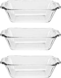 Anchor Hocking Glass Bread Pan, 1.5 Quart Loaf Pan, Set of 3