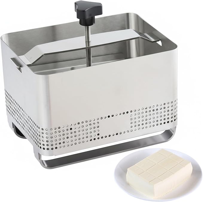 Stainless Steel Tofu Press 304 Tofu Mold for Homemade Firm Paneer Press Cheese and Yogurt Strainer, L