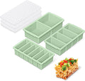 Doasuwish 3-Pack Silicone Freezer Trays with Lid,2 Large 2-Cup(500ml)&4 Medium 1-Cup(125ml)&6 Small 1/2-Cup(75ml) Soup Freezer Container Molds,Ice Cube Tray For Meal Prep&Freezing Soup,Stews,Sauces