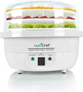 NutriChef Food Dehydrator Machine and Professional Electric Steamer, Cooker, Meat Preserver, Beef Jerky Maker, Fruit Dryer, Steams Rice and Vegetables with Stackable Trays in White - (PKFDSRC10WT)