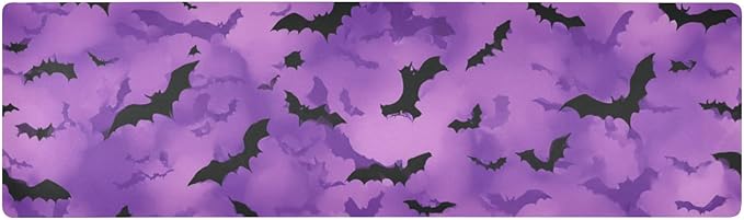 Puprle Bats Trivet Table Runner Heat Resistant 230F for Hot Dishes Pots Plates Kitchen Dining Table Protector Decorative 39.37 X 11.8 Inch