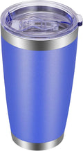 VEGOND 20oz Tumbler with Lid and Straw Stainless Steel Tumbler Cup Vacuum Insulated Double Wall Travel Coffee Mug Powder Coated Coffee Cup, Blue, 1 Pack