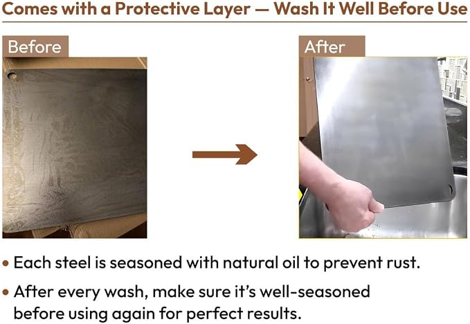 OLEEK Pizza steel Sheets for oven - Metal baking steels sheets for oven - Pizza steel 16x13.4 inches - Steel pizza stone for oven - Baking's steels pro pizza - Baking's stone for oven