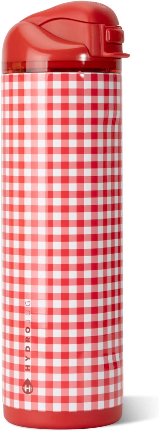 HydroJug Ease2o Water Bottle with Straw & Chug Lid, Stainless Steel, Vented Cap to Help Reduce Pressure, Water-Level Window, Cup Holder Friendly, Non-Slip Base – 24oz, Summer Picnic