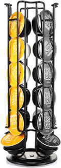 Coffee Capsule Stand Coffee Pod Storage Rack Carousel Holds 24 Coffee Pods, 14.5x14.5x33cm, Black