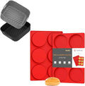 Redfly 2 Pack Silicone Egg Molds with 2 Pack Air Fryer Silicone Liners, 4Inch Jumbo Muffin Pan Sets