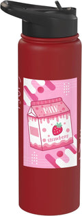 Strawberry Milkshake Tshirt Japanese Otaku Anime Kawaii Stainless Steel Insulated Water Bottle